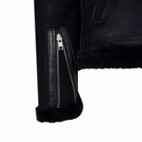 Men's Black Sheepskin Brando Biker Jacket