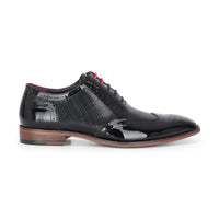 Flynn - Schwarze Herren-Brogue-Schuhe aus Lackleder