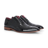 Flynn - Schwarze Herren-Brogue-Schuhe aus Lackleder