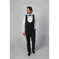 Ford Men's Black 3-Piece Classic Tuxedo Suit with Satin Lapels