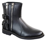 Mens Zip Biker Motorcycle Boots Punk Rock Ankle Belted Buckle Casual