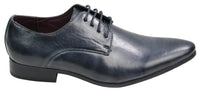 Mens Blue Black Cream Beige Leather Italian Design Shoes Pointed Laced Smart