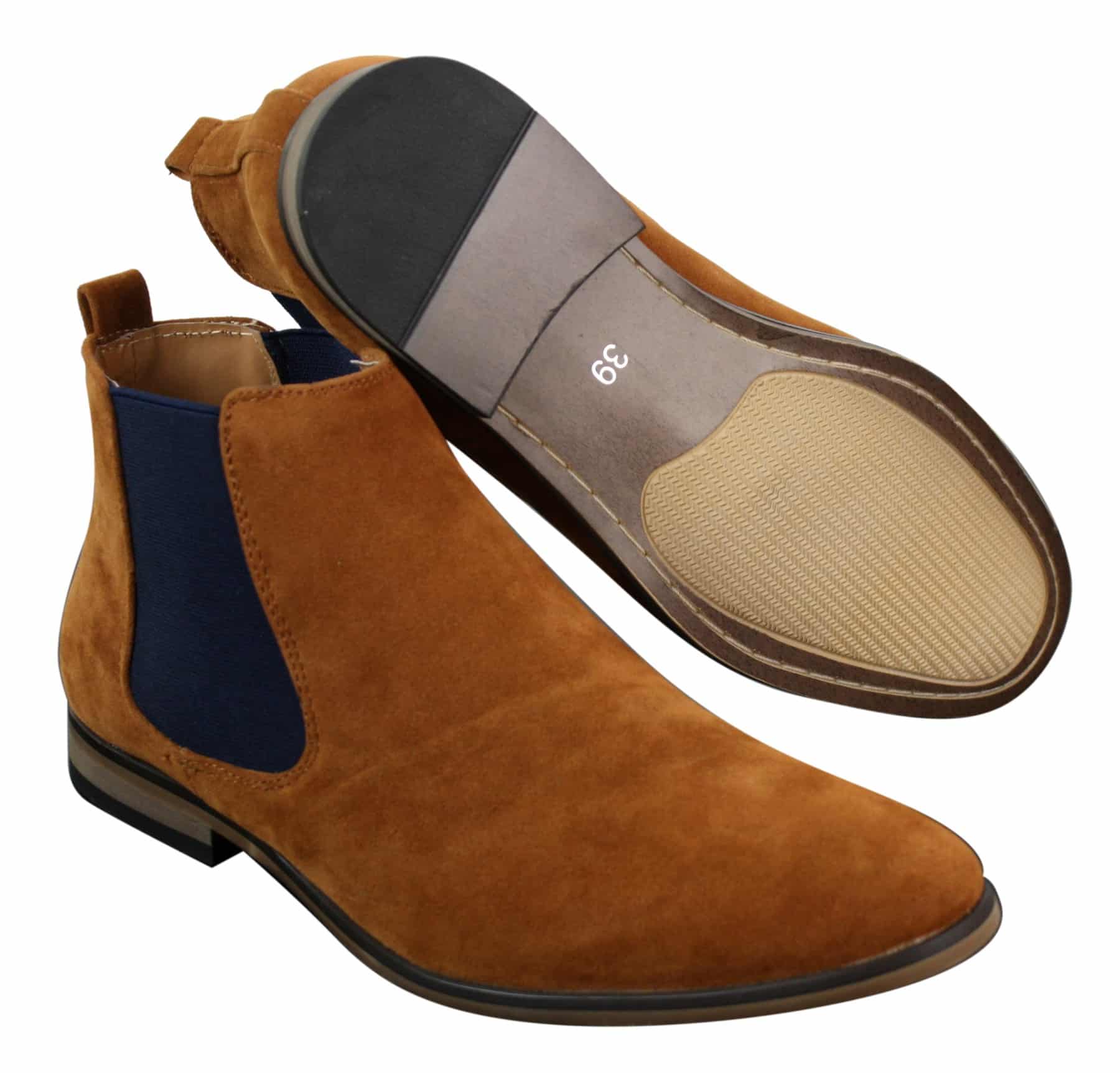 Mens Italian Suede Slip On Ankle Boots Smart Casual Desert Chelsea Dealer