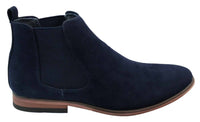 Mens Italian Suede Slip On Ankle Boots Smart Casual Desert Chelsea Dealer