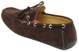 Mens Deck Boat Moccasin Suede Leather Lace Up Shoes Italian Brown Blue