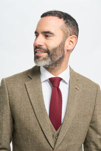 Herrenanzug aus olivgrünem Tweed mit Karomuster