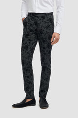 Georgi – Schwarze Hose mit Blumenmuster für Herren