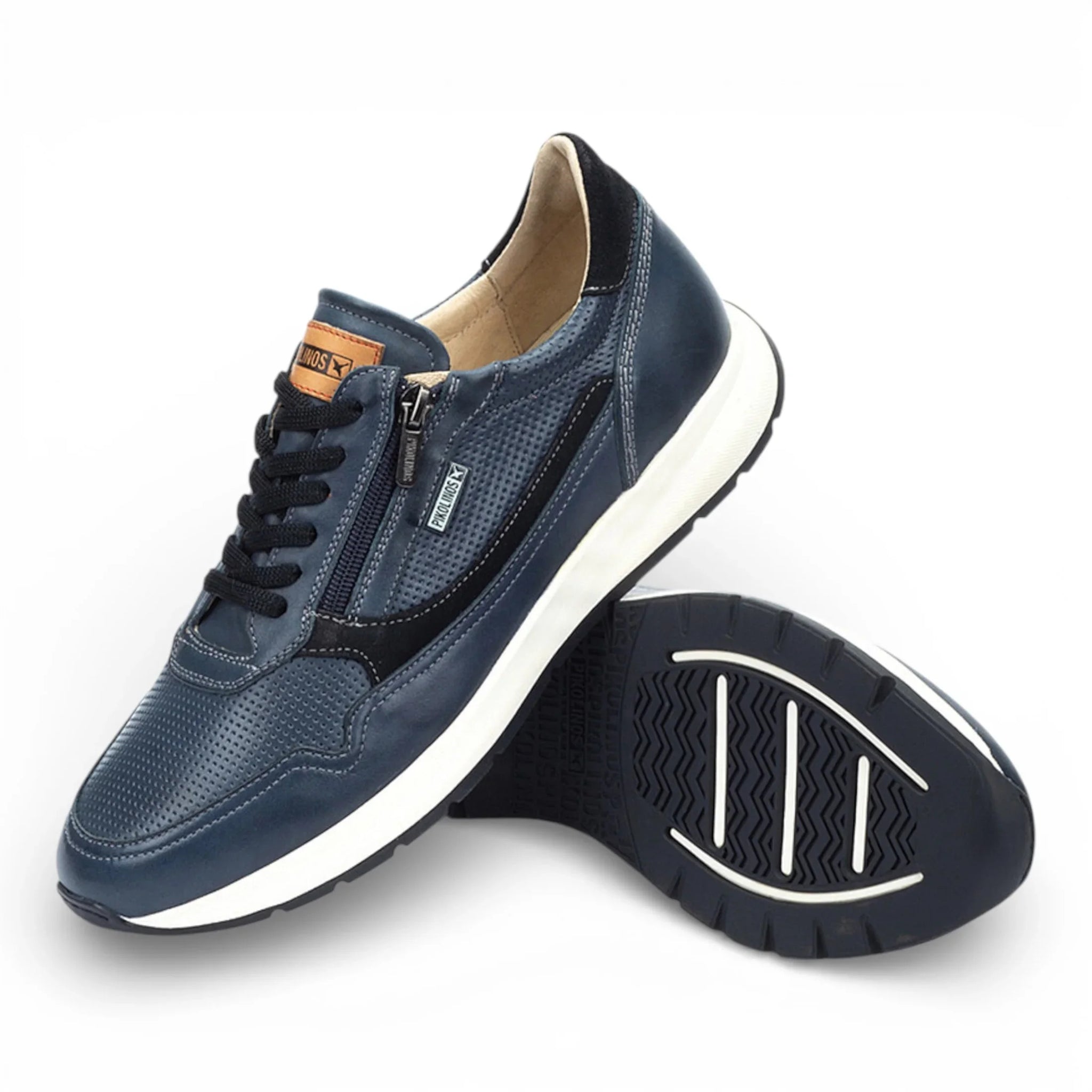 Getafe – Blaue Herren-Sneaker aus Leder, bequemer Tragekomfort