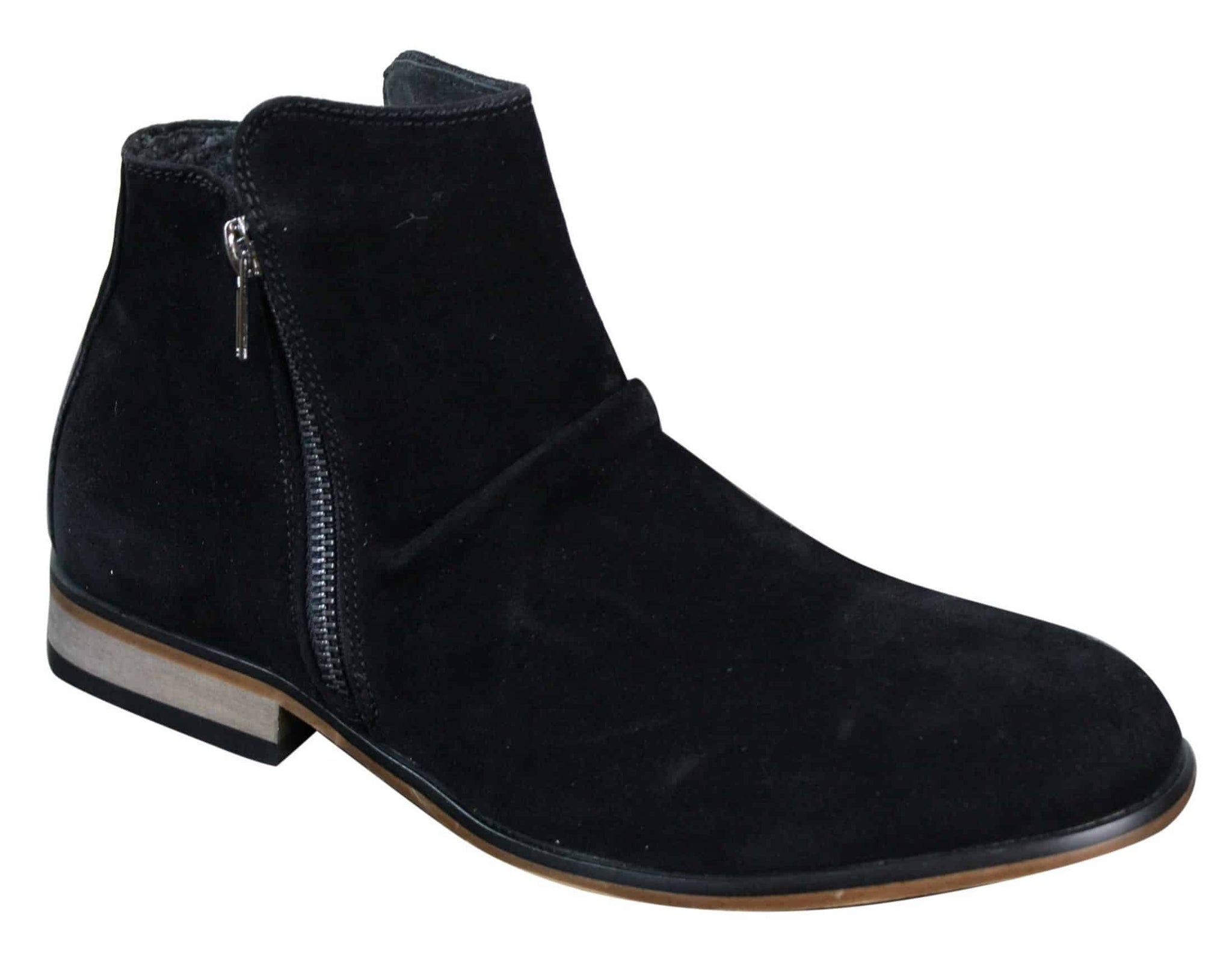 Mens Italian Suede Slip On Zip Ankle Boots Smart Casual Desert Chelsea Dealer