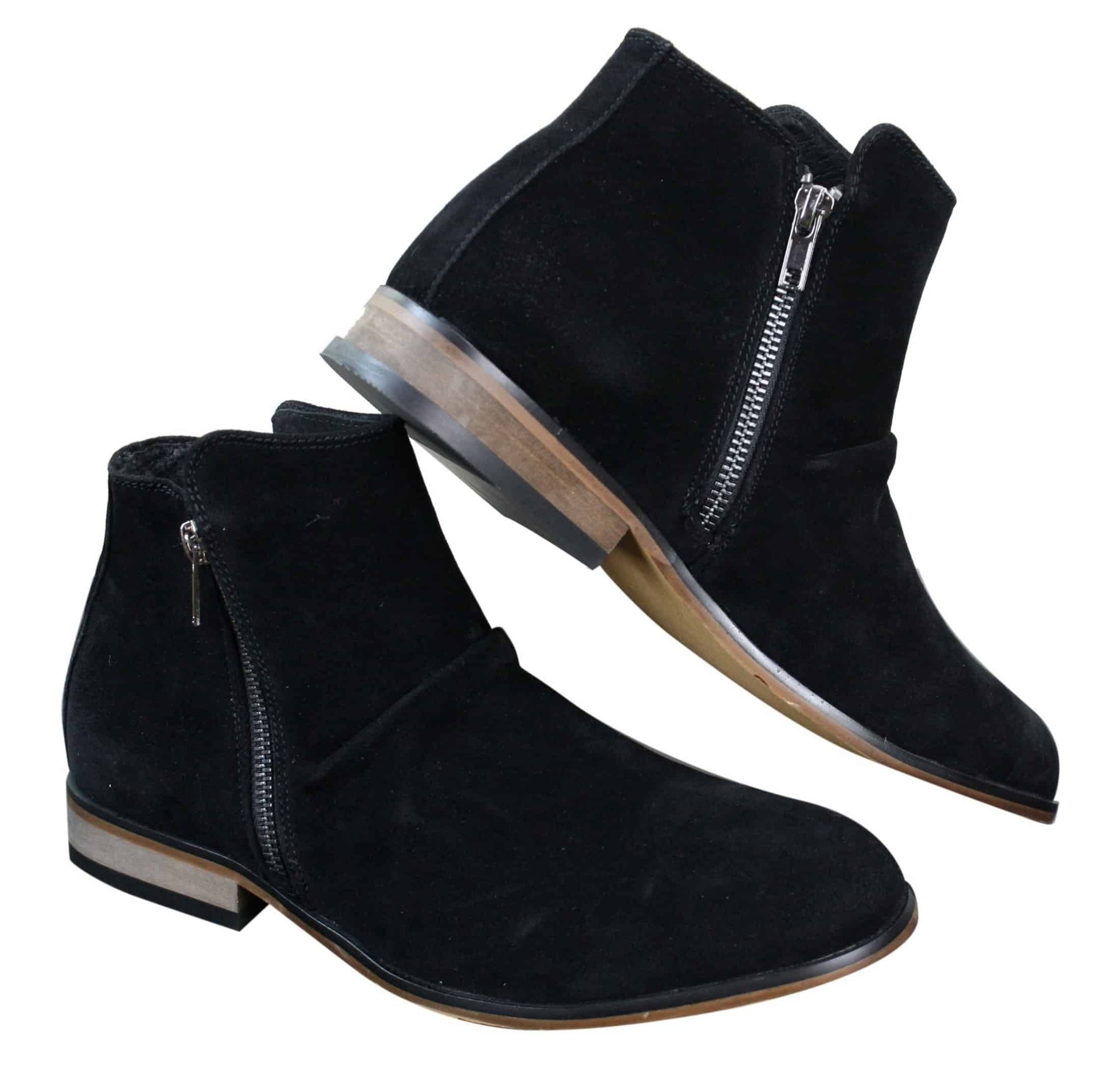 Mens Italian Suede Slip On Zip Ankle Boots Smart Casual Desert Chelsea Dealer
