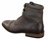 Galax GLX3517 Mens Slim Fit Vintage Retro Sherlock Laced Smart Casual Ankle Boots Leather