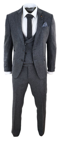 Grey Tweed 3 Piece Suit