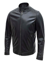 Happy Gentleman B107 - Lamb Leather Clean Style Black Jacket for Men - Slim Fit