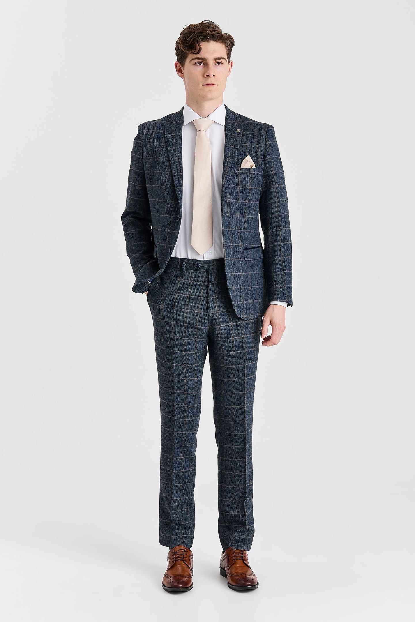 Harris – Herrenblazer aus marineblauem Tweed-Wollmischgewebe