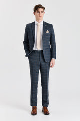 Harris – Herrenblazer aus marineblauem Tweed-Wollmischgewebe