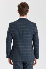 Harris – Herrenblazer aus marineblauem Tweed-Wollmischgewebe