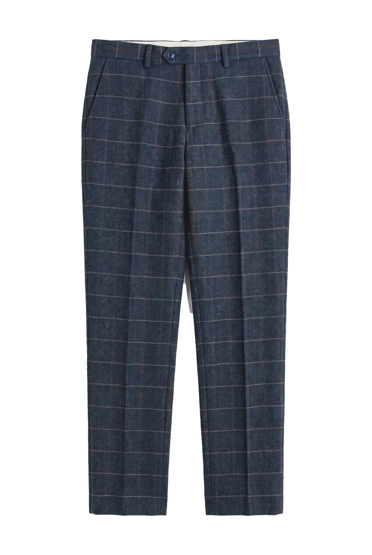 Harris - Herrenhose aus marineblauem Tweed-Wollmischgewebe