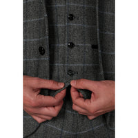 Harris Men's Grey 3-Piece Tweed Suit with Classic Vintage Charm