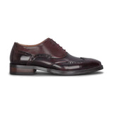 Harry - Herren-Brogueschuhe aus weinrotem Lackleder