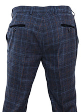 Harvey - Men's Navy Check Trouser