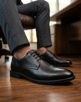 Henley – Schwarze, klassische Derby-Schuhe für Herren mit schlichter Zehenkappe