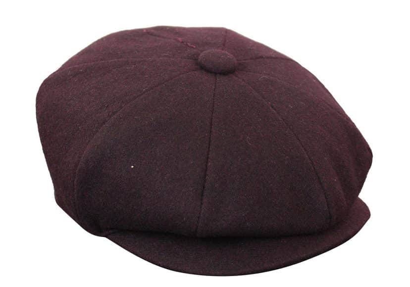 HT6363 - Mens Vintage Tweed Newsboy Peaky Blinders Cap - Brown/Wine
