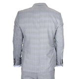 IM53 - Grauer Herrenanzug mit Karomuster, 3-teilig, tailliert