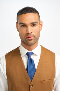 James - Herrenweste aus kamelbrauner Wolle