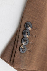 James Herrenanzug, 3-teilig, schlicht, braun, klassische Passform