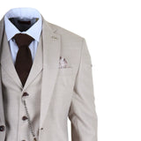 James – Dreiteiliger Herrenanzug in Creme, tailliert