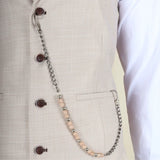 James – Dreiteiliger Herrenanzug in Creme, tailliert