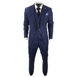 James Men's 3-Piece Navy Blue Tailored Fit Suit