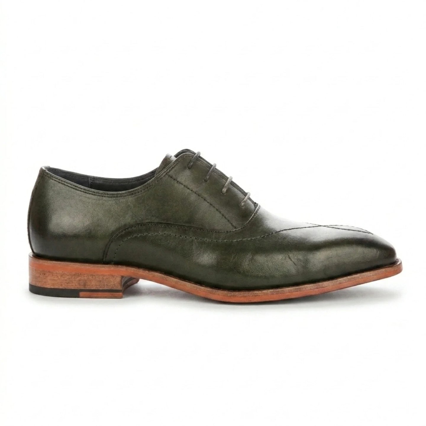 Jett - Herren-Oxfordschuhe in Dunkelgrün mit Kreuzstich-Zehenkappe