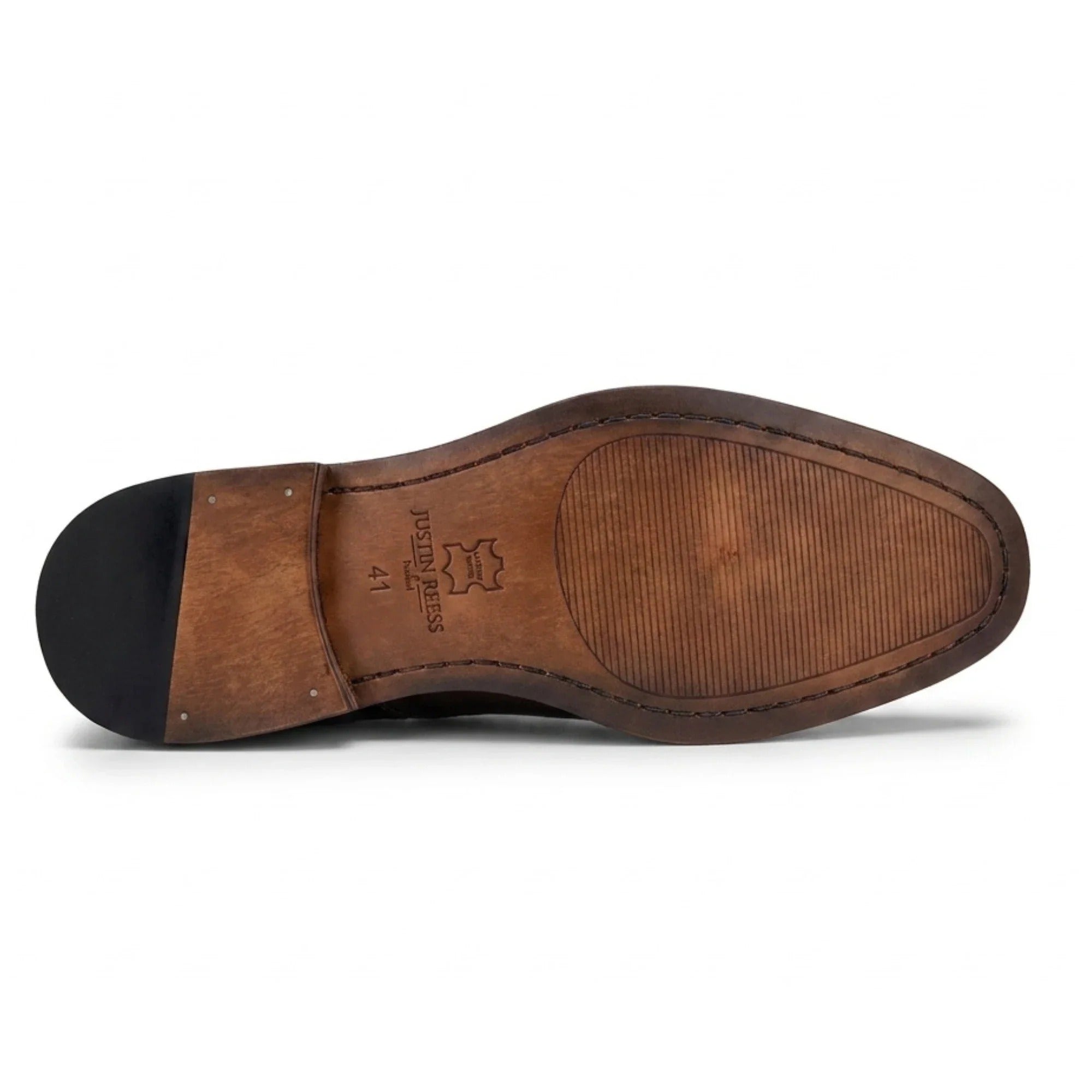 Jett - Herren-Oxfordschuhe in Dunkelgrün mit Kreuzstich-Zehenkappe
