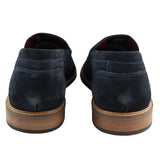 Mens Real Full Suede Slip On Loafers Boat Shoes Navy Smart Casual Classic Comfort Fit