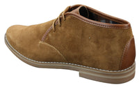 Elong K16 Mens Suede Low Ankle Chelsea Boots Laced Dessert Chukka Shoes Leather Inner Camel