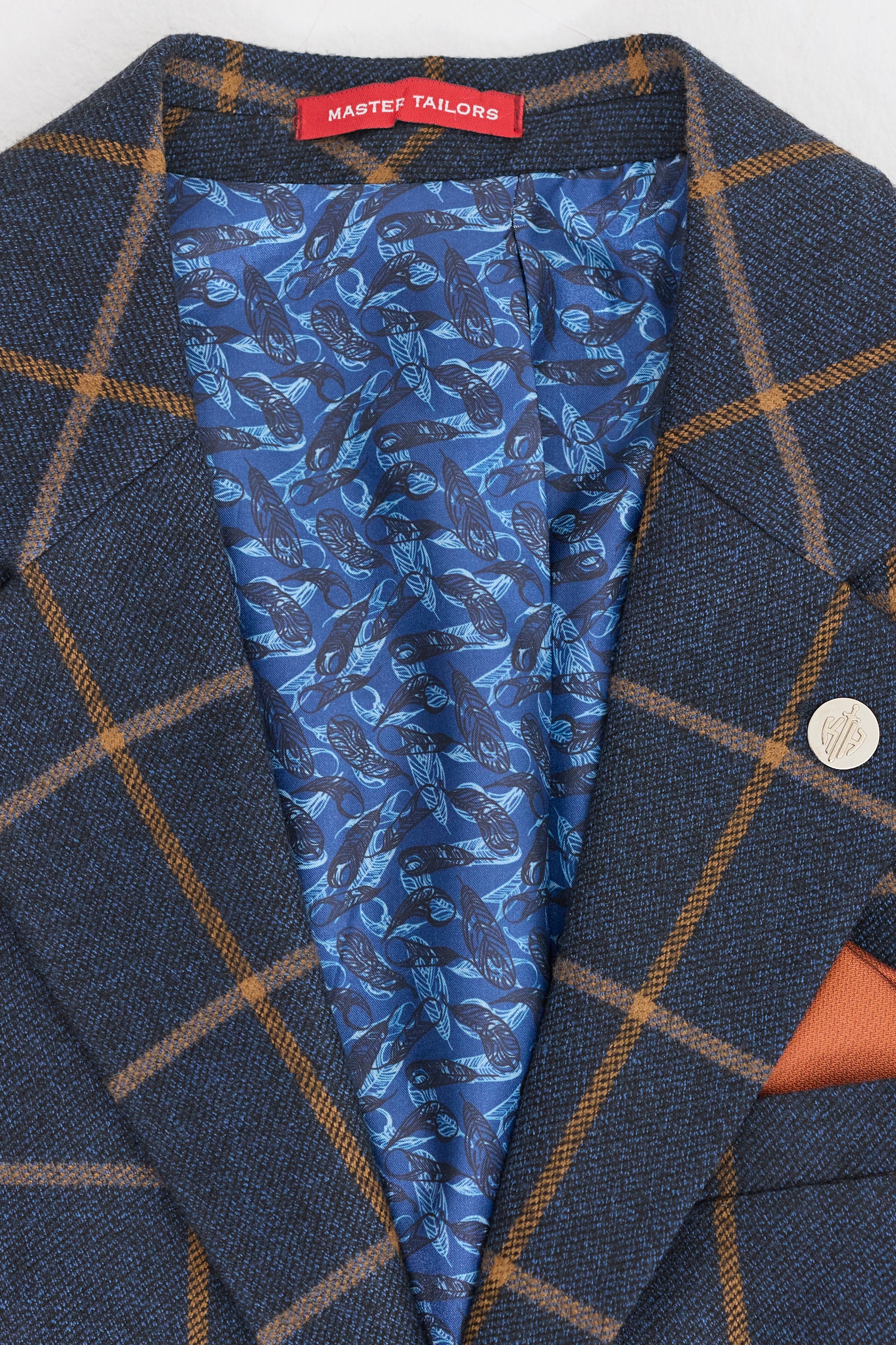 Herrenanzug aus Wolltweed mit Fischgrätenmuster, dreiteilig, Peaky Blinders – Marineblau