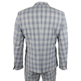 Knight - Men's Grey Blue Checked Blazer