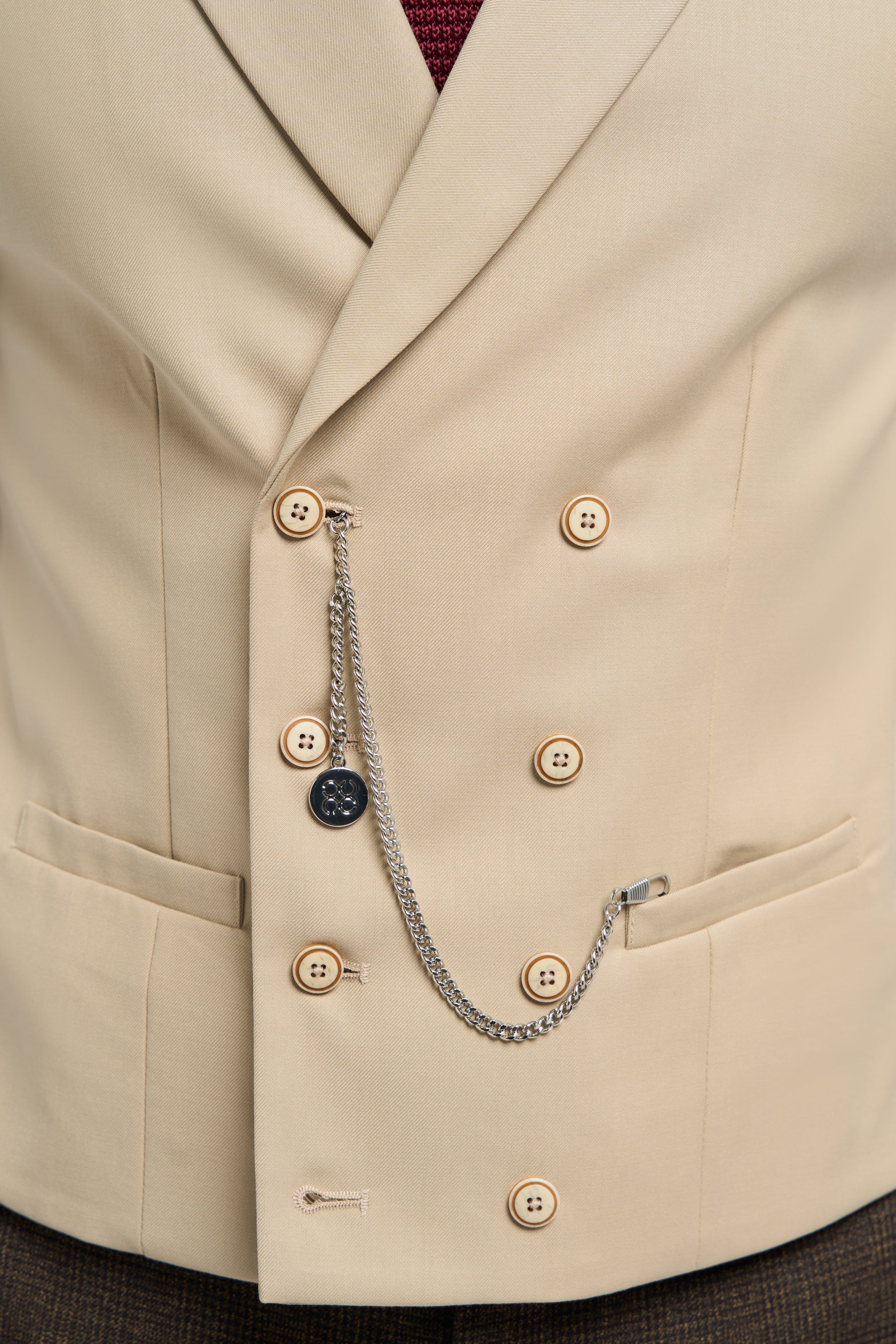 Zweireihige Herrenweste mit Kette - Cavani Lennox