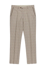 Leo - Beige karierte Hose für Herren