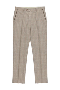 Leo - Beige karierte Hose für Herren