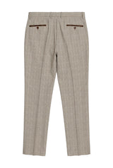 Leo - Beige karierte Hose für Herren