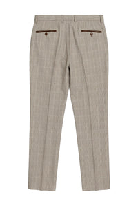 Leo - Beige karierte Hose für Herren