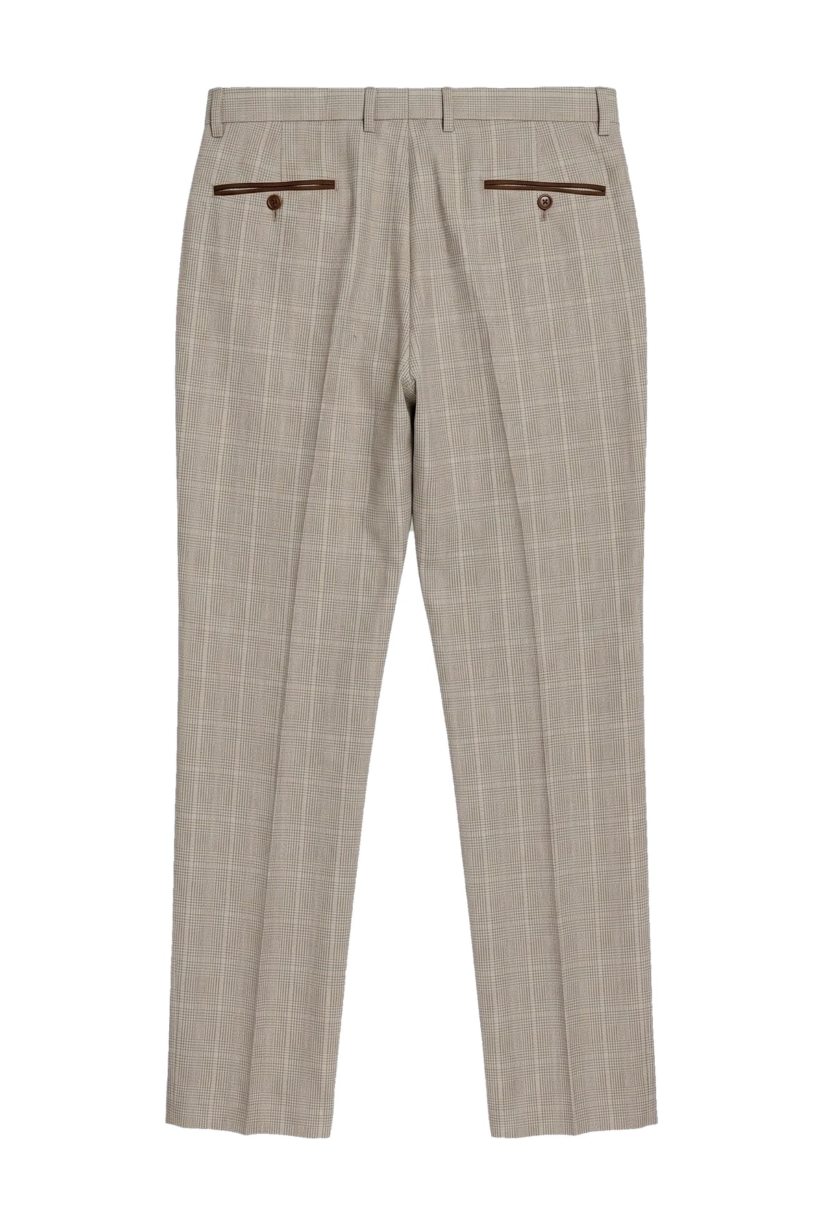 Leo - Beige karierte Hose für Herren