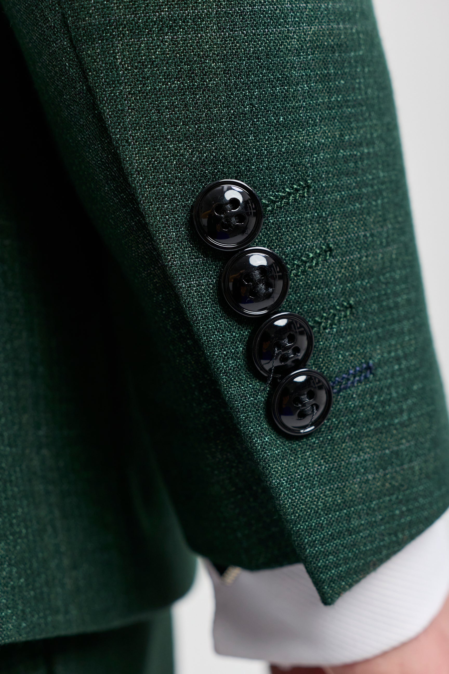 Leo – Grüner 3-teiliger karierter Anzug im Tailored Fit für Herren