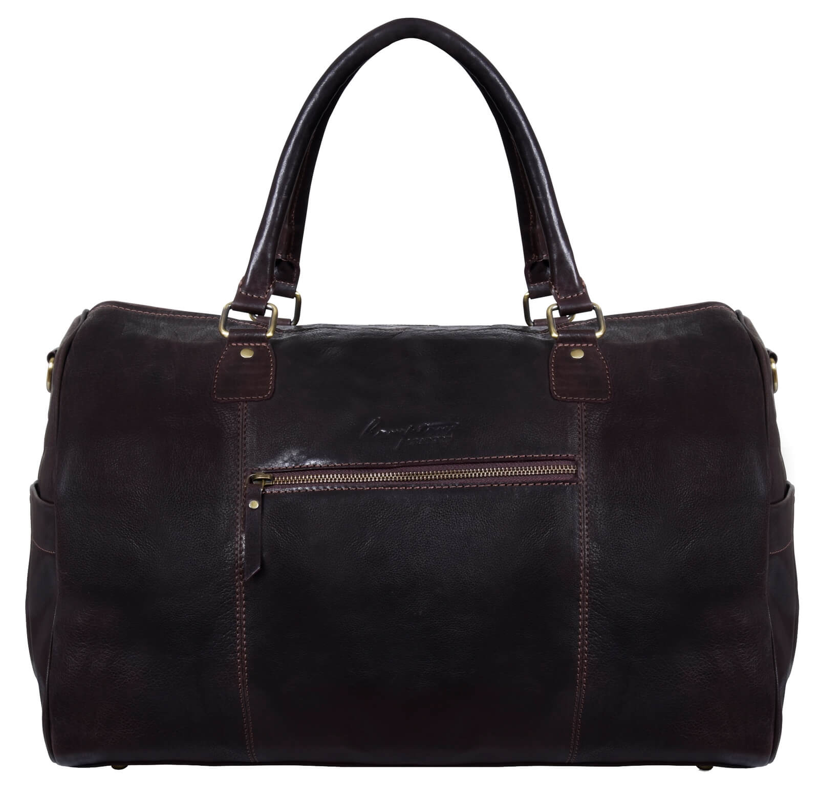 Genuine Leather Vintage Carry On Travel Bag - Brown