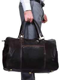Genuine Leather Vintage Carry On Travel Bag - Brown