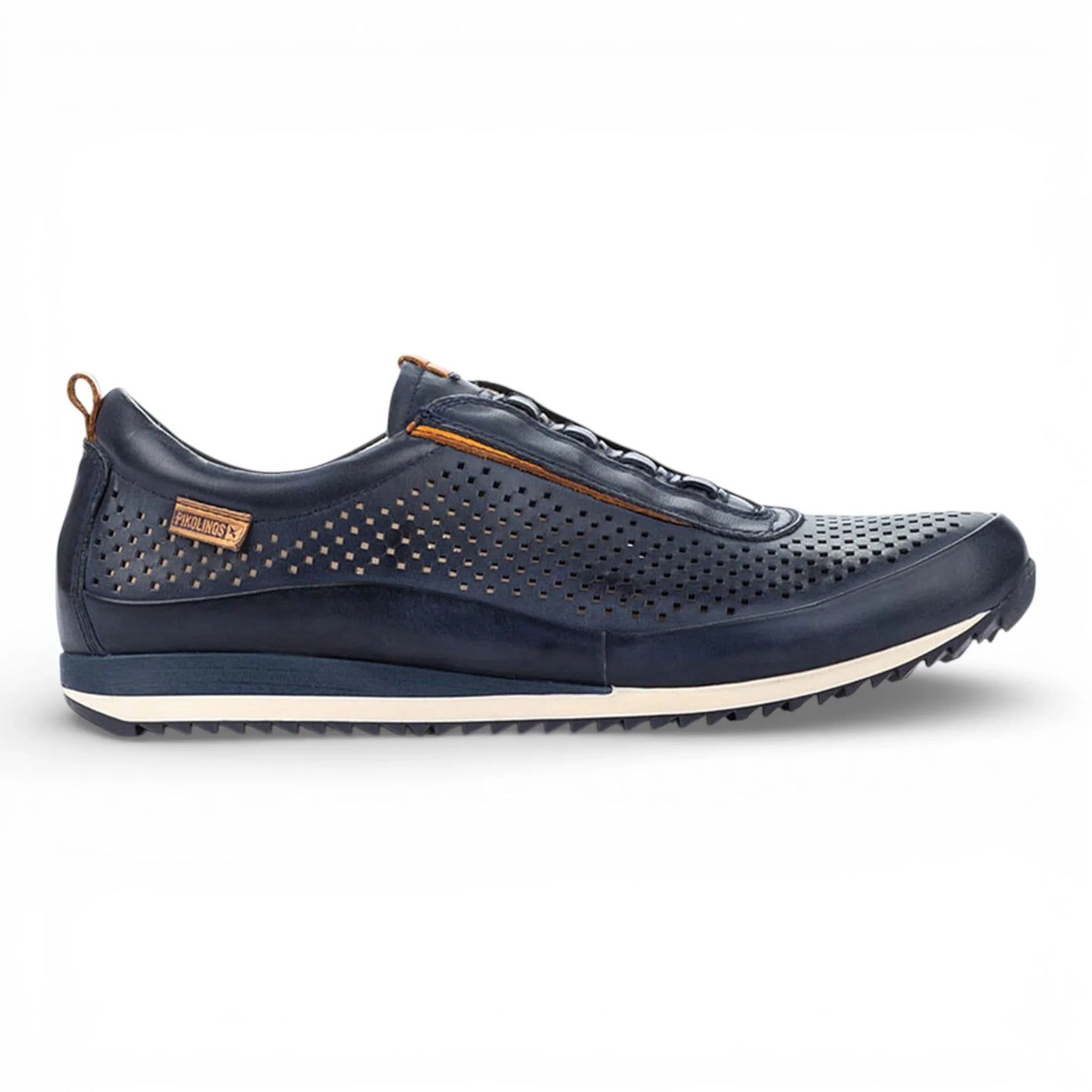 Liverpool – Blaue Herren-Sneaker aus Leder mit elastischem Einsatz
