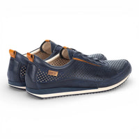 Liverpool – Blaue Herren-Sneaker aus Leder mit elastischem Einsatz