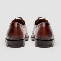 Lorenzo - Herren-Oxfordschuhe aus hellbraunem, poliertem Leder